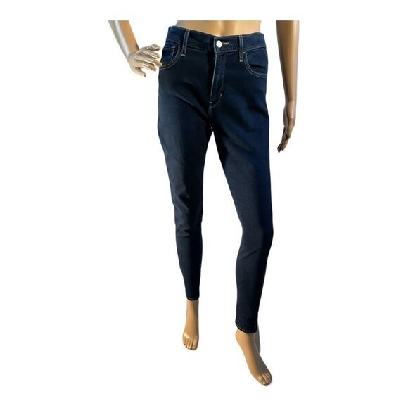 Levi Strauss 720 High Rise Super Skinny Crop Jeans Women's Size 29 Dark Blue - Picture 1 of 14